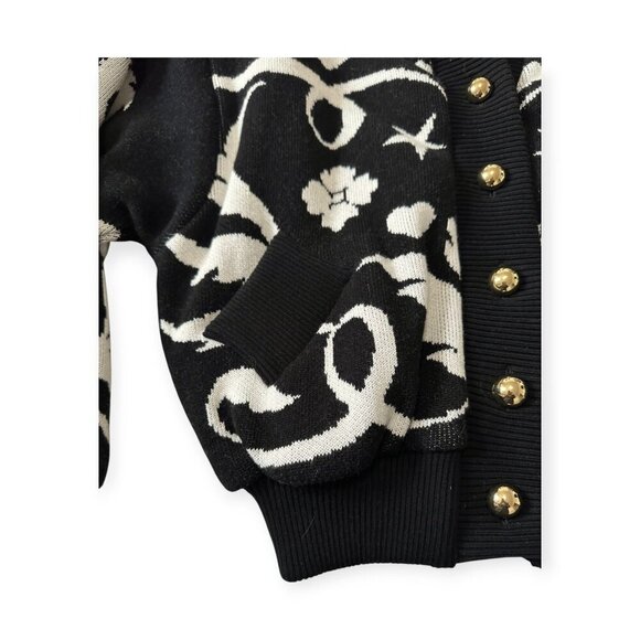 Hayley Menzies Black Belle Starr Jacquard Bomber Jacket, Size L - Picture 10 of 16